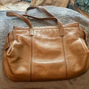 Medium sized camel colored J. Jill pebble-grained leather purse